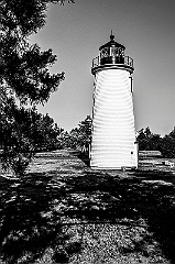Plum Island Lighthouse Tower in Massachusetts -BW